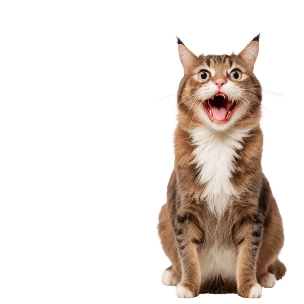 Funny and Excited Cat Face PNG Studio Portrait of a Shocked or ...