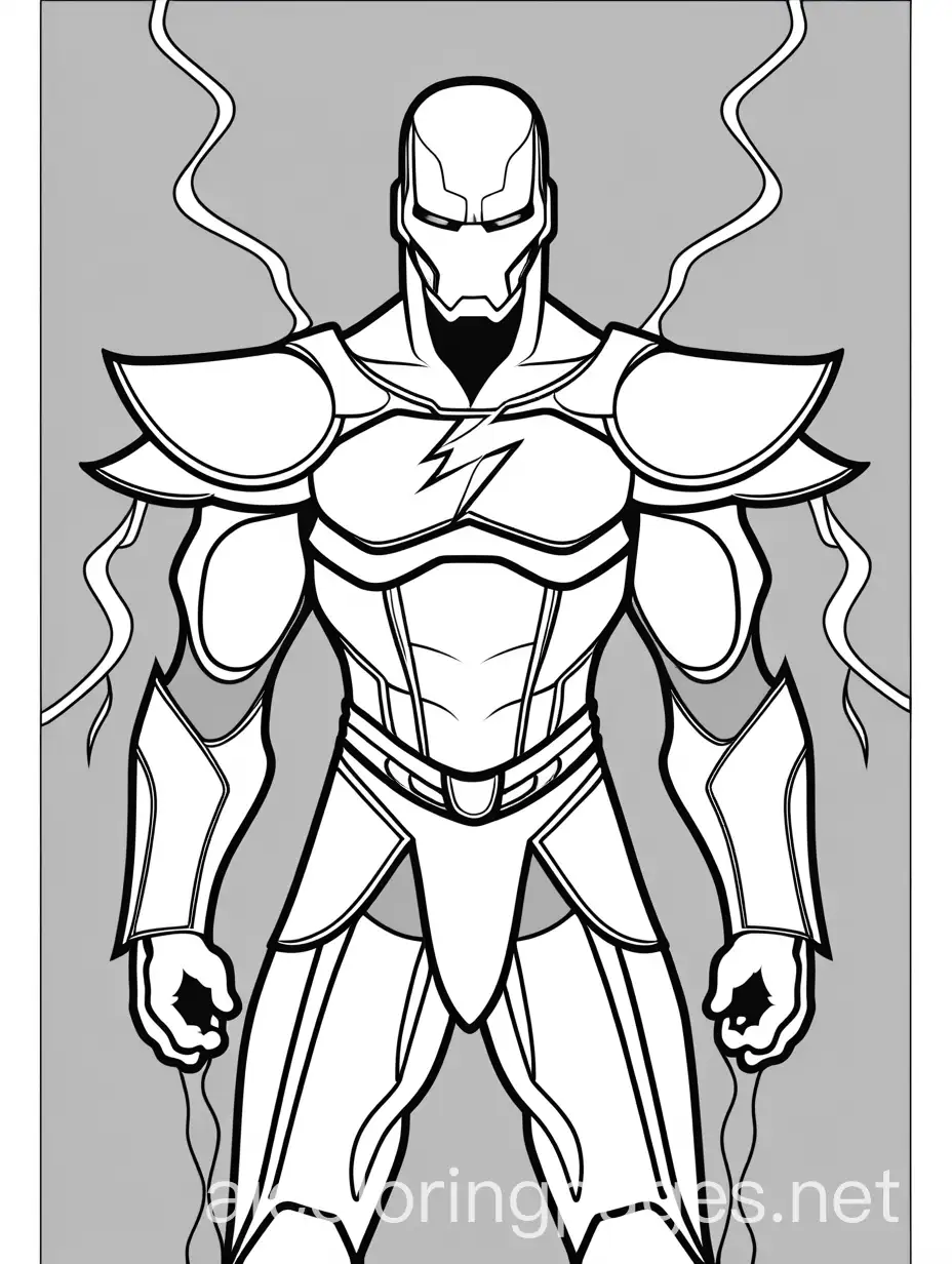 scary electric man , Coloring Page, black and white, line art, white background, Simplicity, Ample White Space