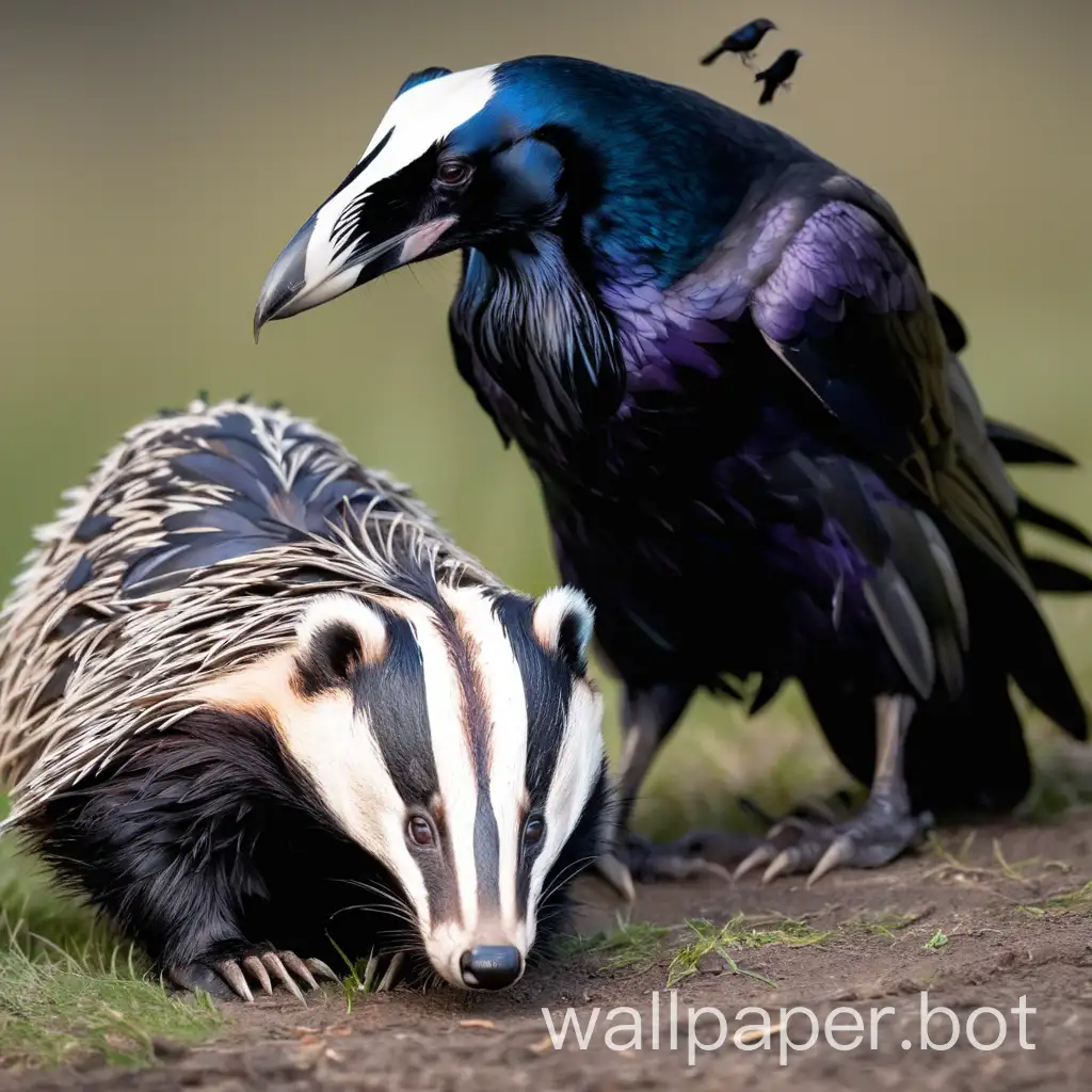 Forest-Friends-Badger-and-Raven-Exploring-the-Woodland