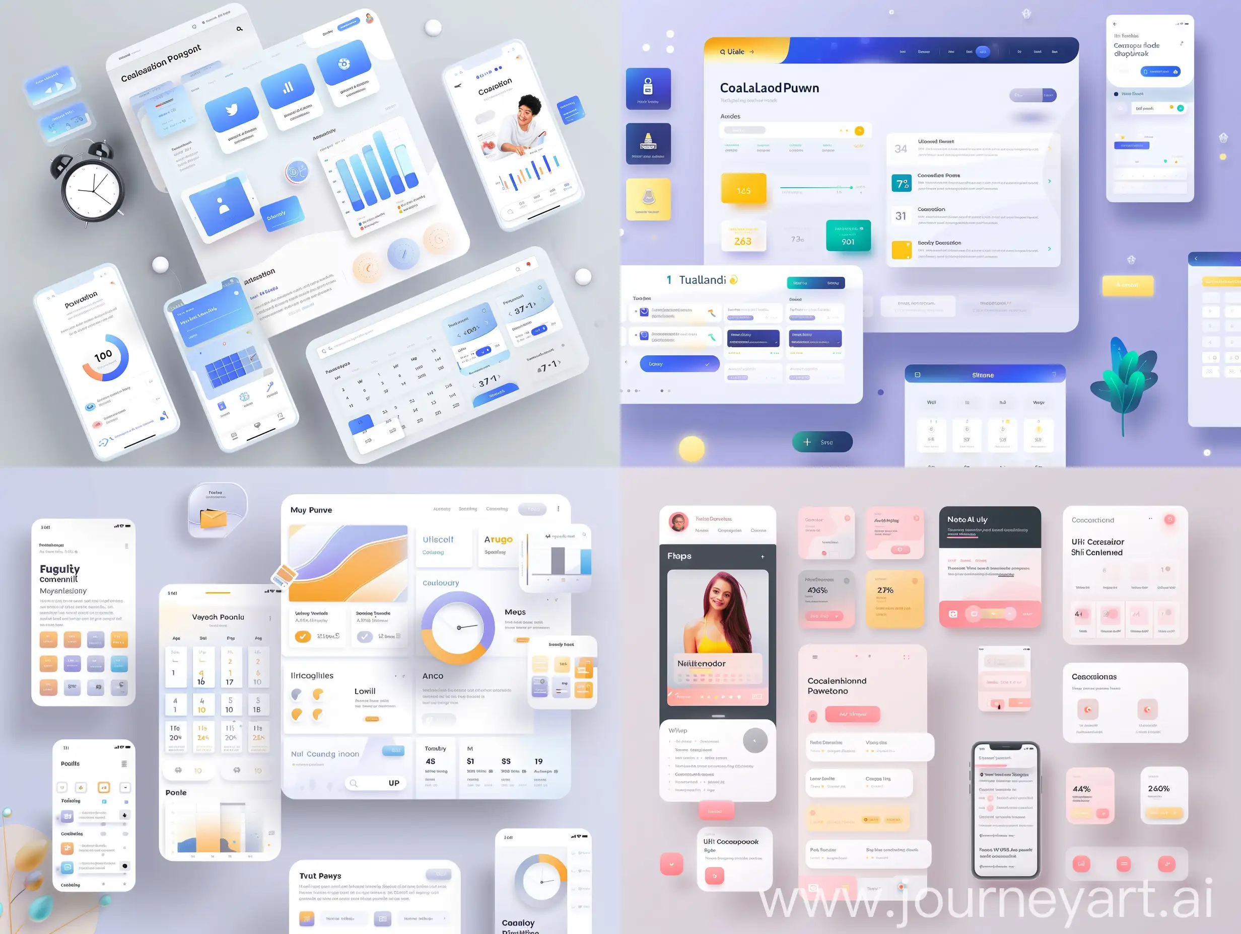 Ui and UX components. Website. Figma.. Starting Page for website about calendal planning. UX/UI components