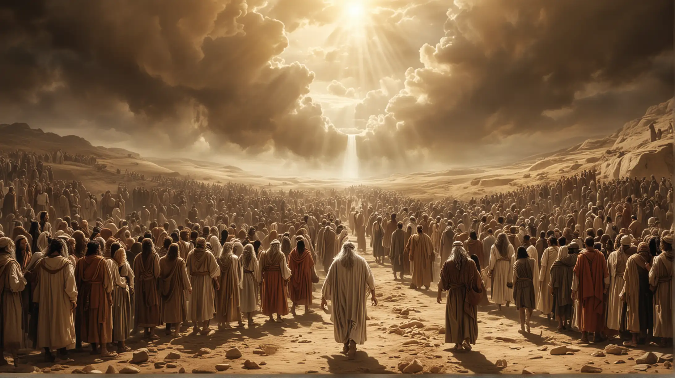 Biblical Era Scene Moses Conveys Leviticus Teachings