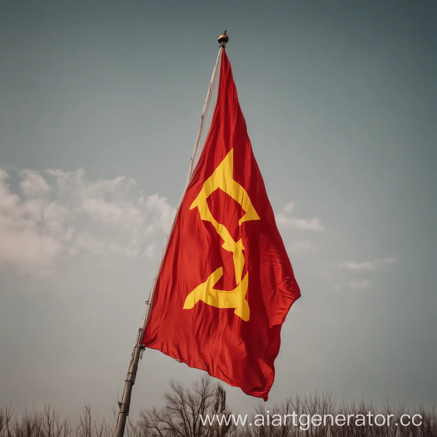 Communist-Party-of-Moscow-Flag-in-Central-Russia
