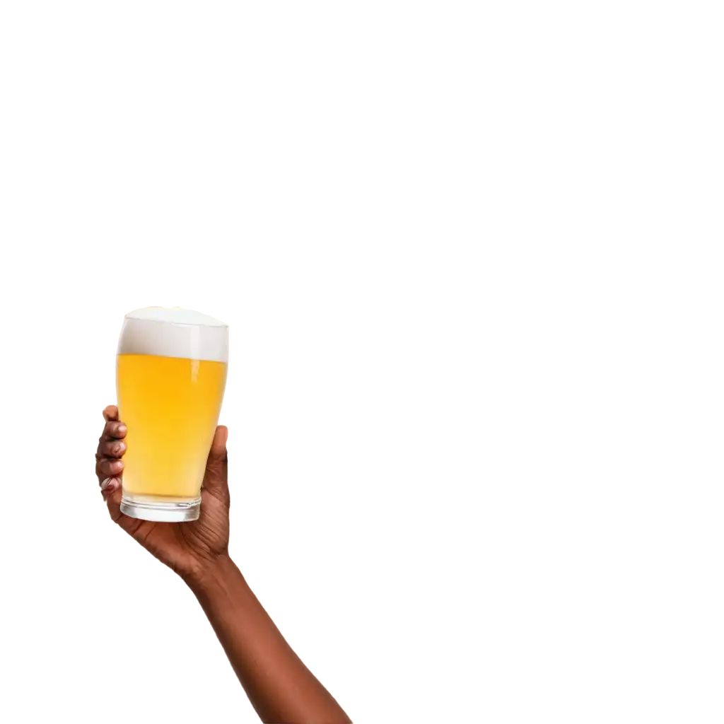 hand holding up beer