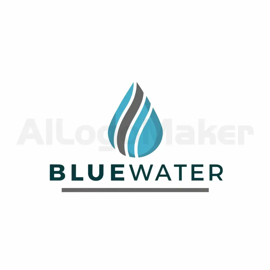 a logo design,with the text "BlueWater", main symbol:Water,Moderate,be used in Retail industry,clear background