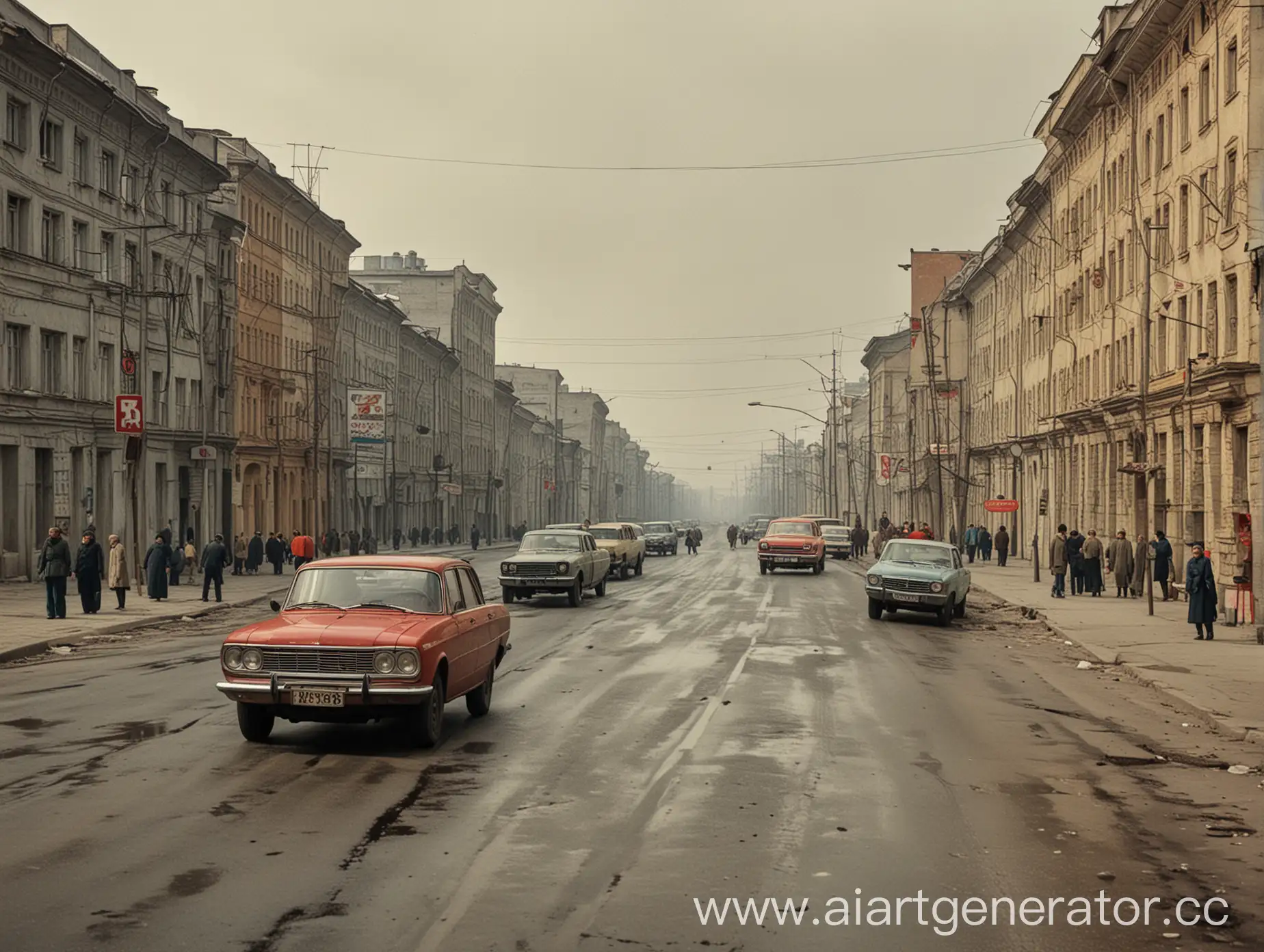 Soviet-Era-Street-Scene-with-Pedestrians-and-Old-Architecture