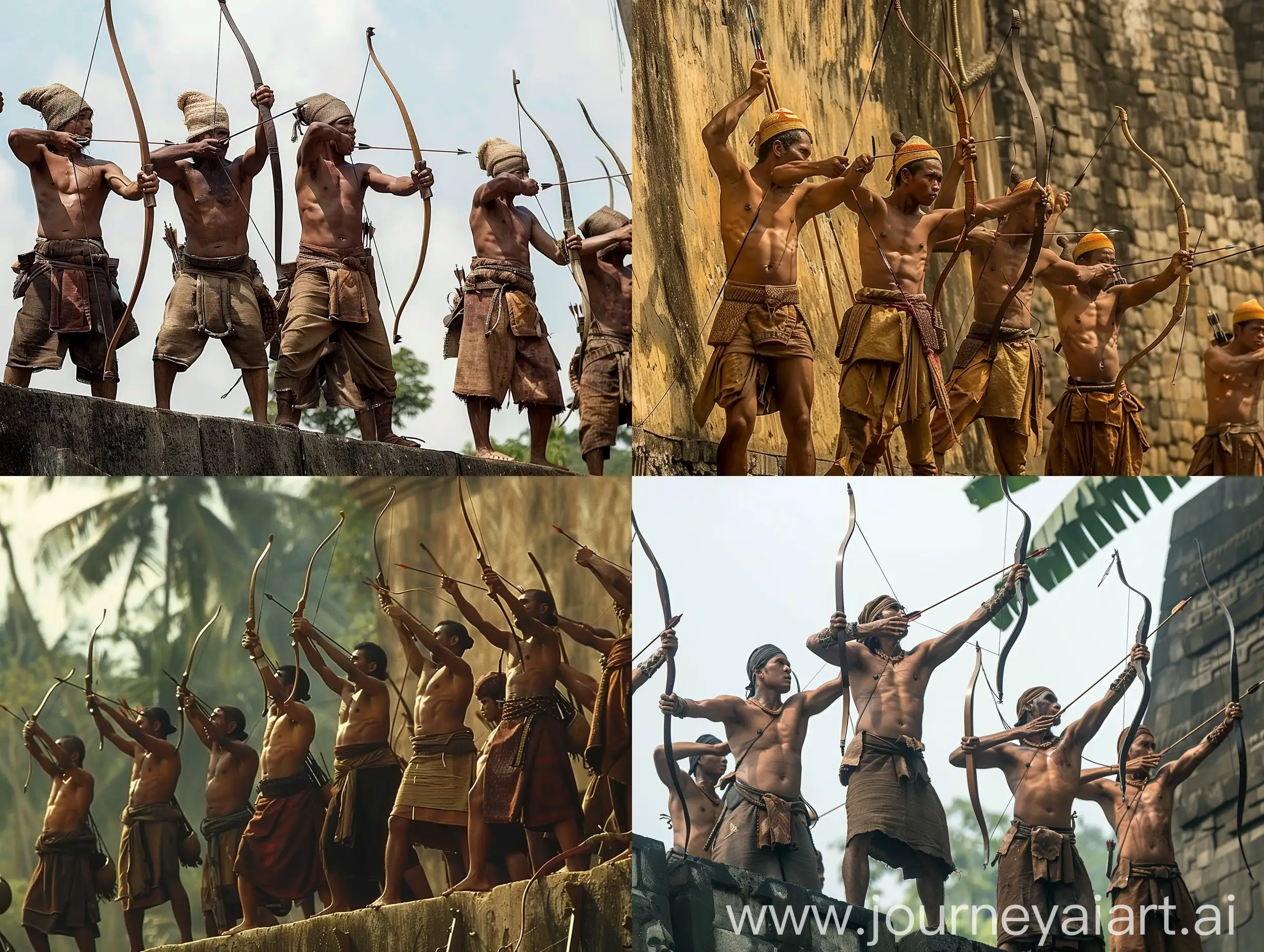 Majapahit-Soldier-Archers-Defending-Royal-Walls-in-an-Epic-Movie-Scene