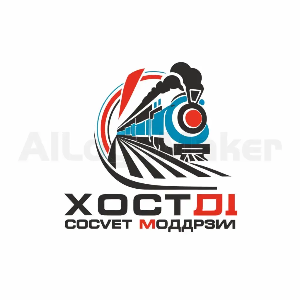 LOGO-Design-For-Youth-Union-of-Soviet-Youth-Vintage-Trains-Theme-with-Russian-Text