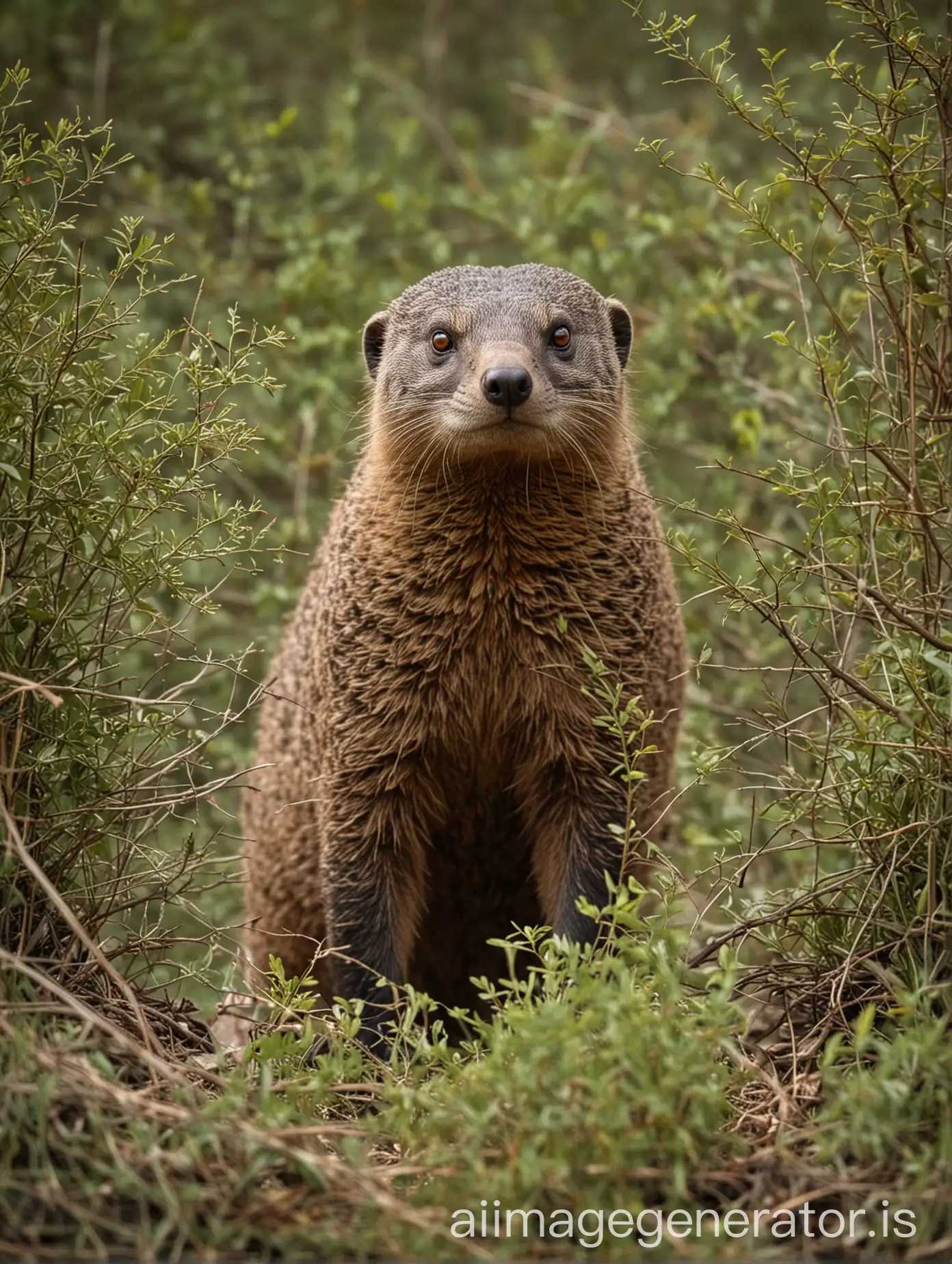 big mongoose in a bush