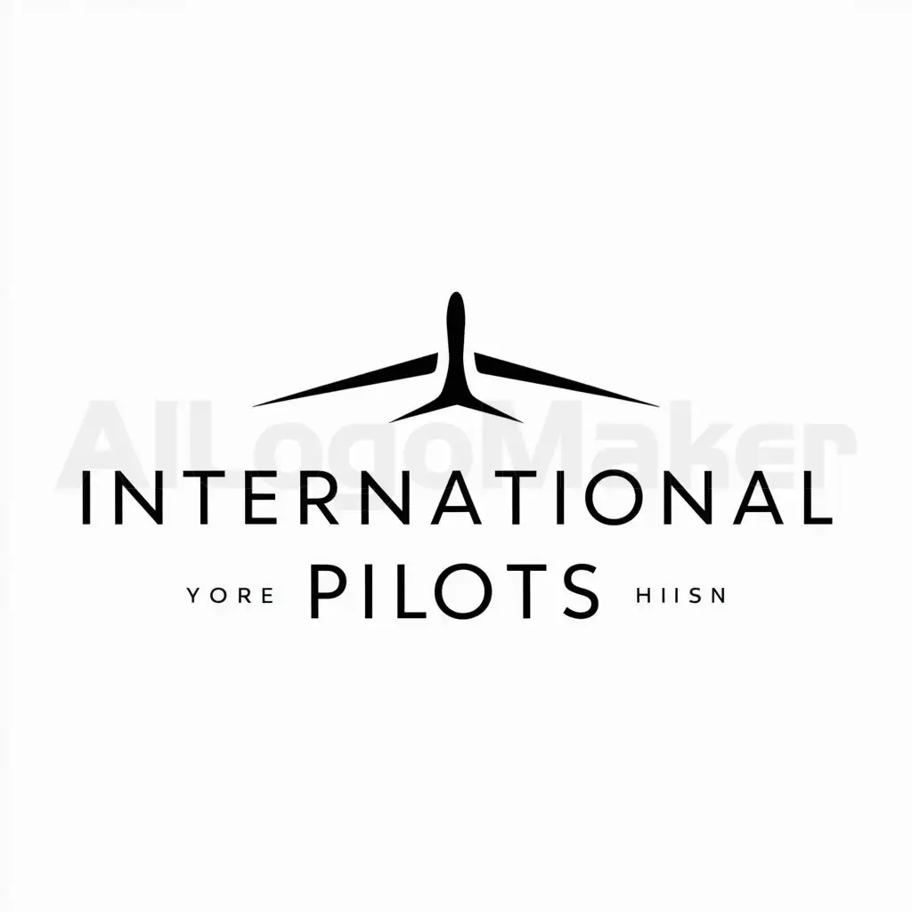 a logo design,with the text "International Pilots", main symbol:airplane,Moderate,be used in Others industry,clear background