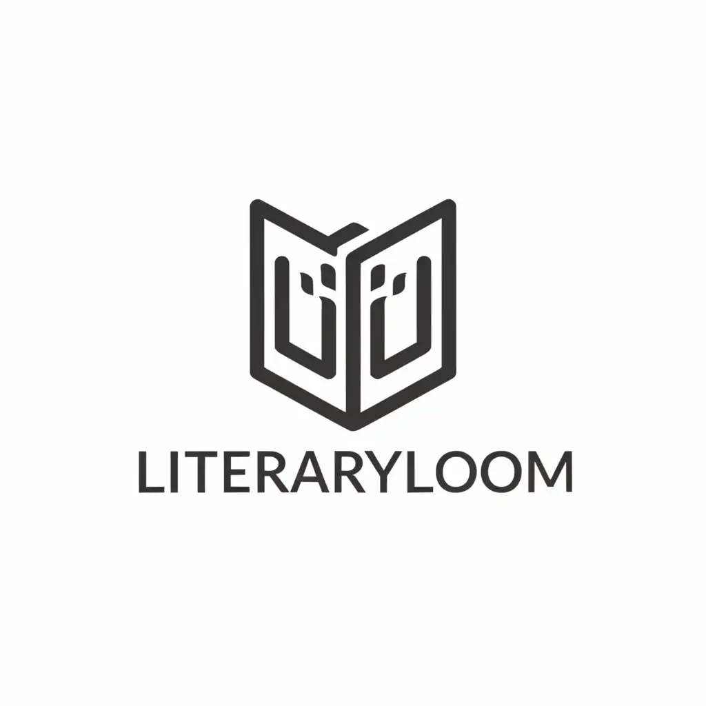 a logo design,with the text "LiteraryLoom", main symbol:book,Minimalistic,be used in Education industry,clear background
