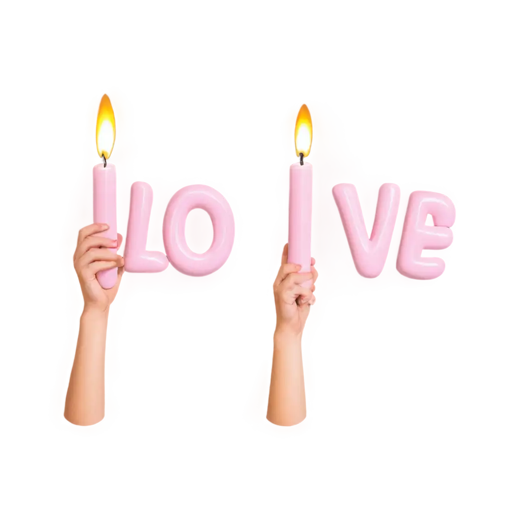 valentine's day-perfect 3d love candle illustration with transparent background