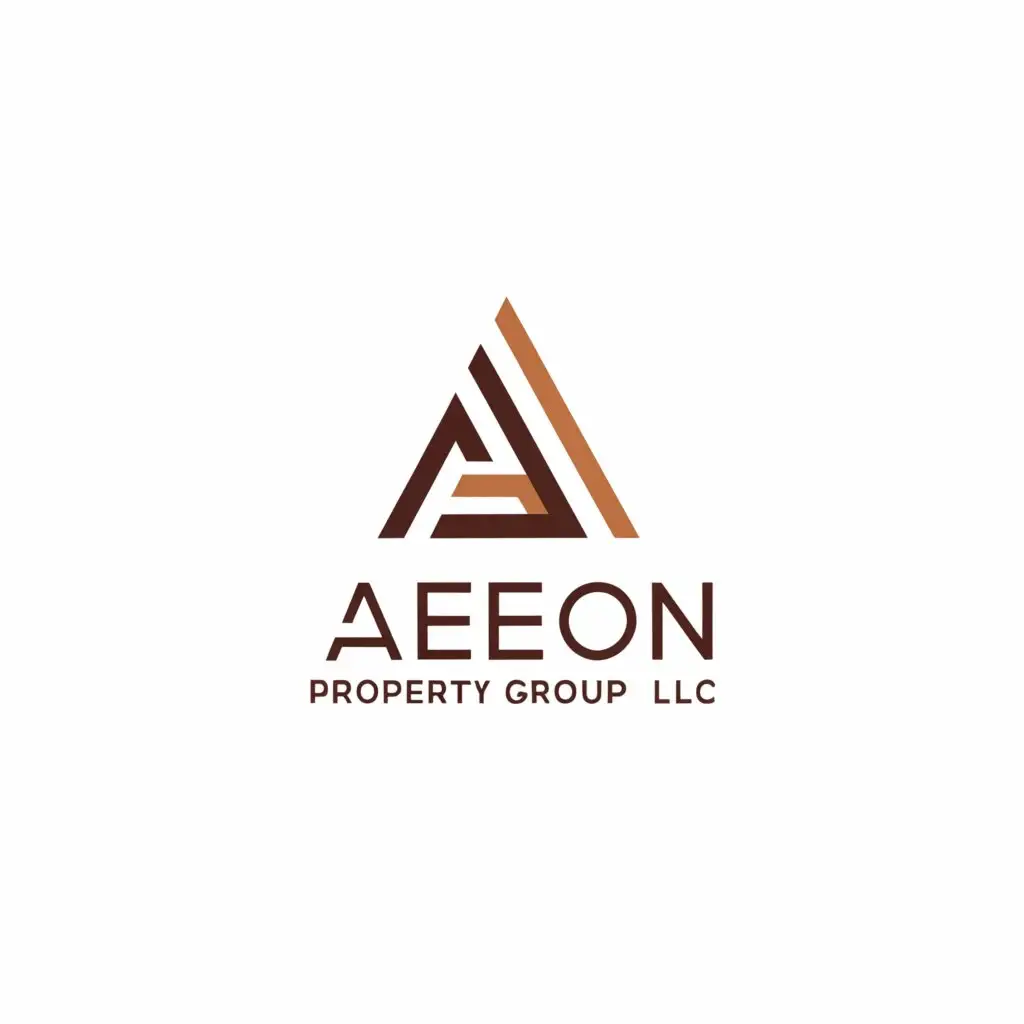 a logo design,with the text "Aeon Property Group LLC", main symbol:create a eye-catching logo, "Aeon Property Group LLC".  BUSINESS IS ABOUT REAL STATE IN MIAMI FLORIDA.

Key Points:
- The logo should incorporate my company name in a creative and appealing manner, ensuring it's clear and easy to read.
- The design should be abstract in nature. I'm open to innovative, out-of-the-box concepts.
- The color scheme primarily involves rose gold or bronze. these colors effectively to create a visually appealing logo.
- A sans-serif font is preferred for this design. This should be used for the company name within the visual concept.,Minimalistic,be used in Real Estate industry,clear background