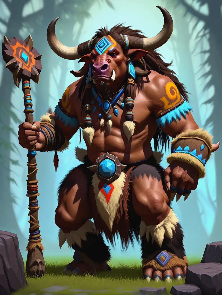 Mighty Tauren Shaman in the World of Warcraft Universe