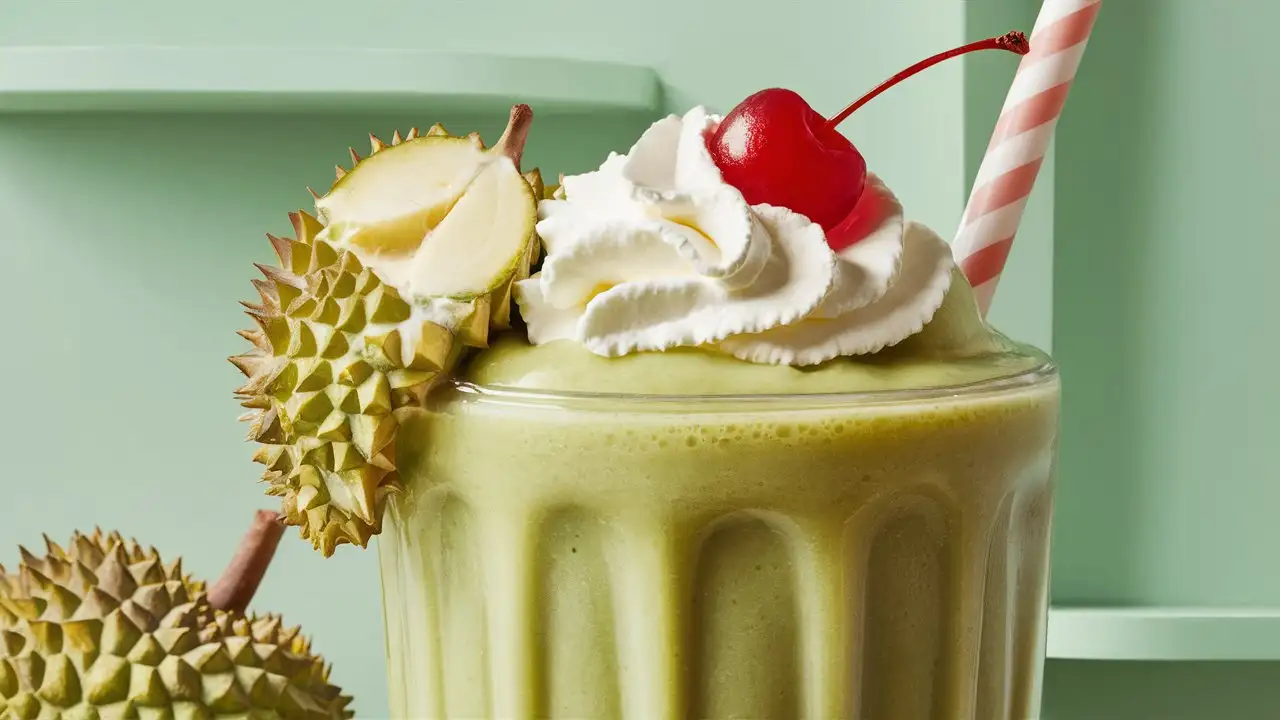 Refreshing Durian Smoothie with Tropical Fruits and Coconut Milk