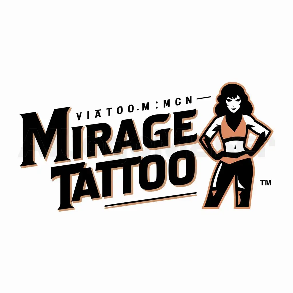 a logo design,with the text "Mirage tattoo", main symbol:Nana Osaka Character ,Moderate,be used in tattoo industry,clear background