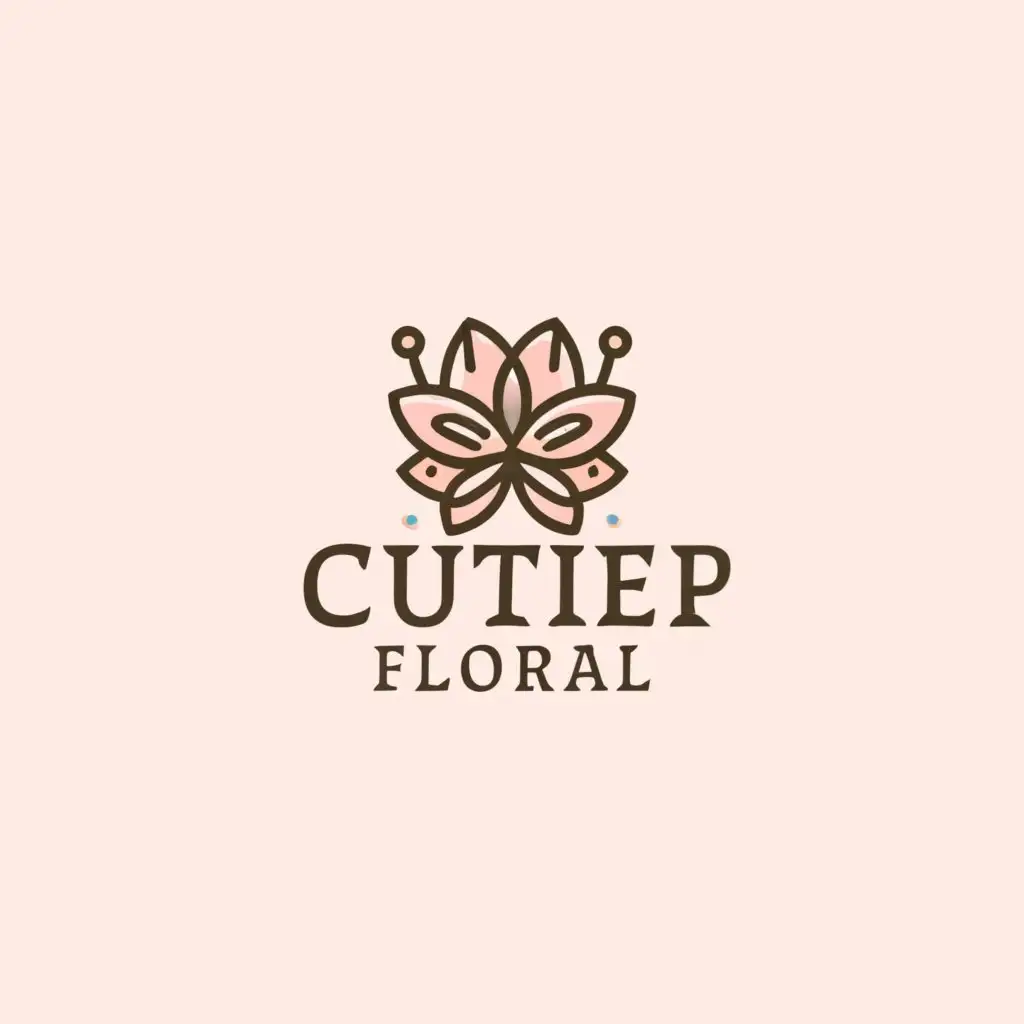 a logo design,with the text "cutiep Floral", main symbol:Cute art florals leaf,Moderate,be used in Others industry,clear background