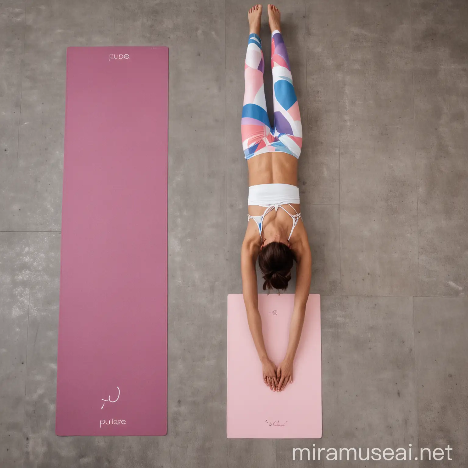 Minimalist and Colorful Girls Yoga Mats with Pulse Logo