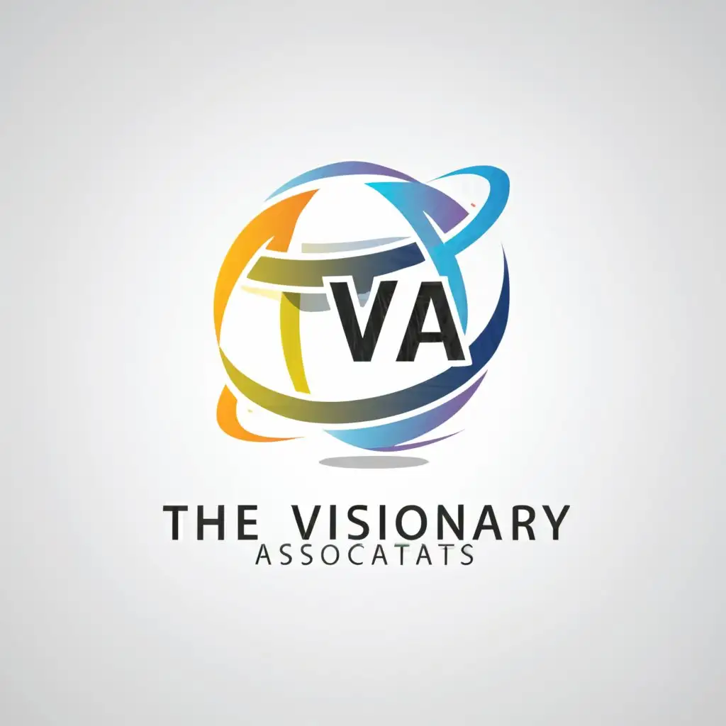 a logo design,with the text "The Visionary Associates TVA", main symbol:3D world,complex,be used in Technology industry,clear background