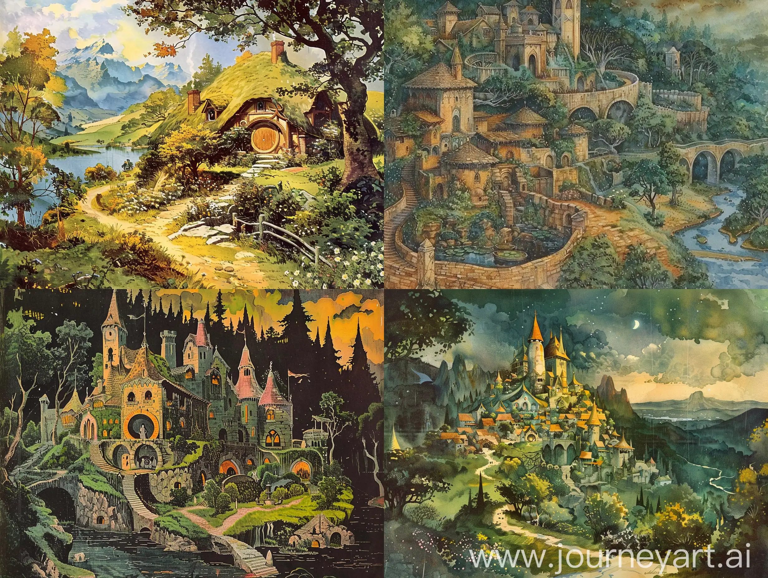 Vintage-Dark-Fantasy-Illustration-of-Hobbiton-County