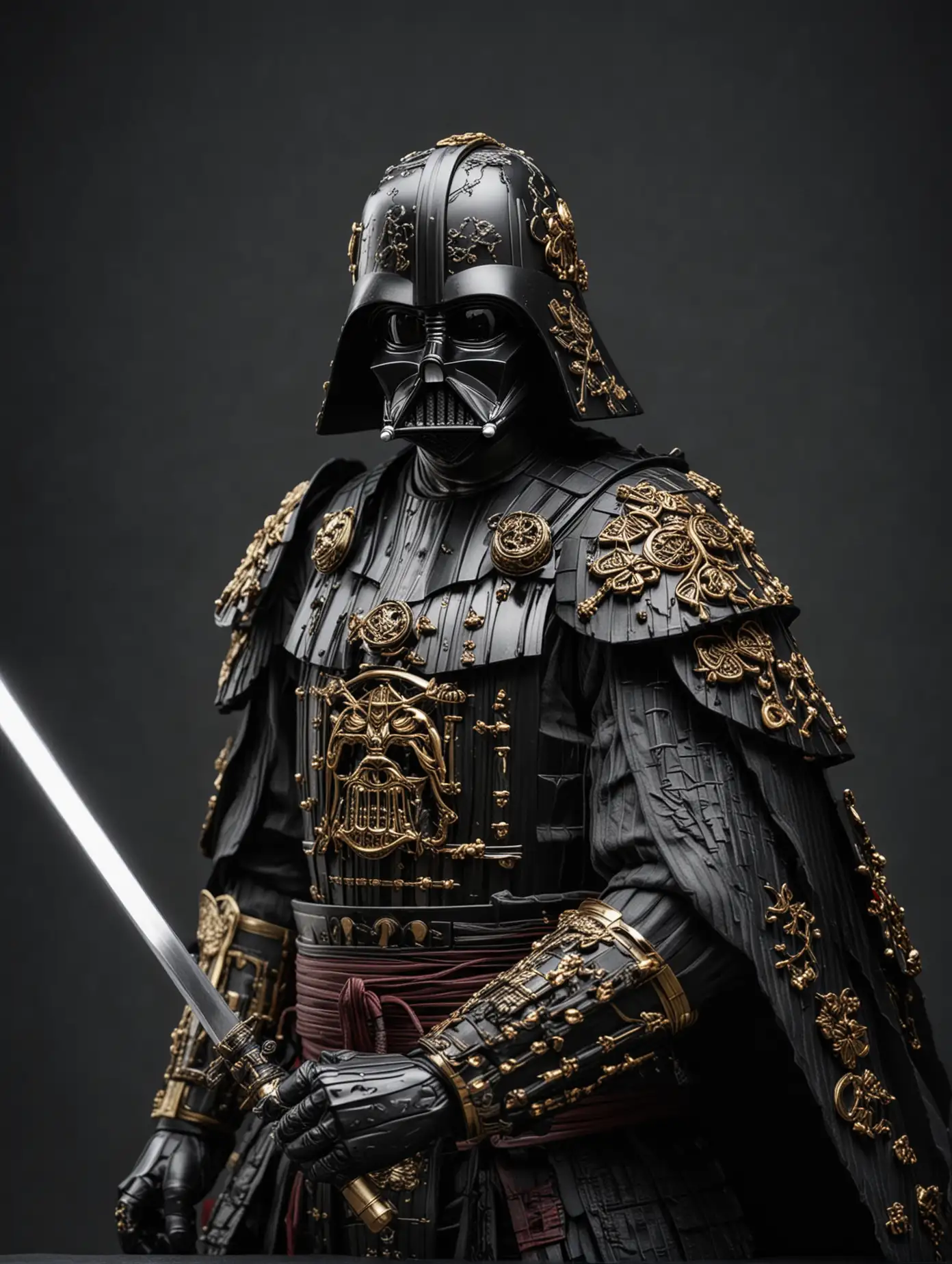 Darth-Vader-Samurai-Shogun-with-Golden-Patterns-in-Smoke