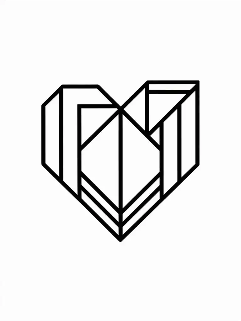 Abstract-Monochrome-Heart-Logo-Minimalist-Design