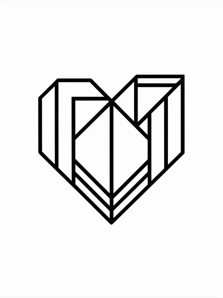 Heart, abstract, logo, monochrome, simple