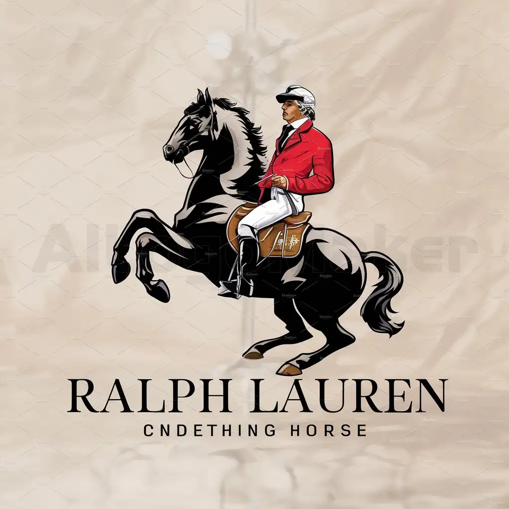 a logo design,with the text "ralph lauren", main symbol:man on a horse,Moderate,be used in clothing industry,clear background