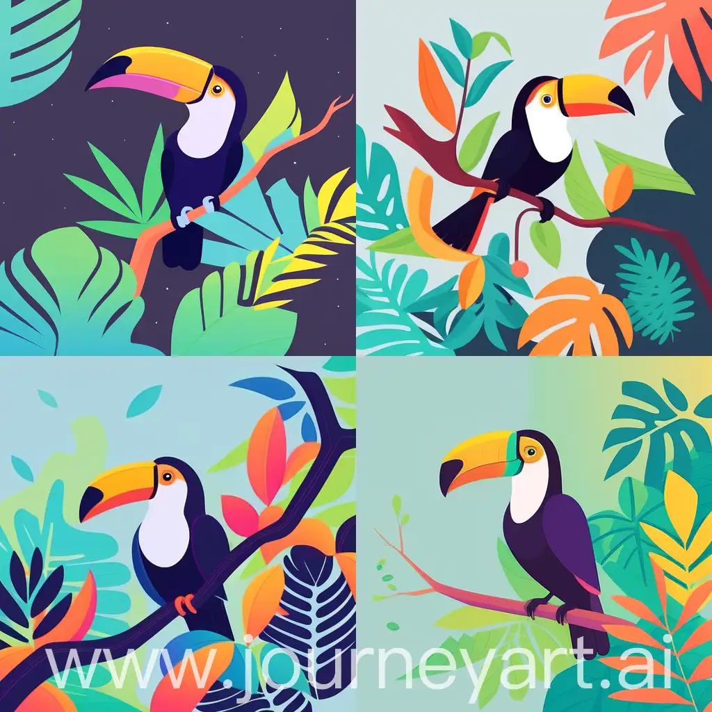 Colorful-Toucan-Perched-in-Tropical-Rainforest