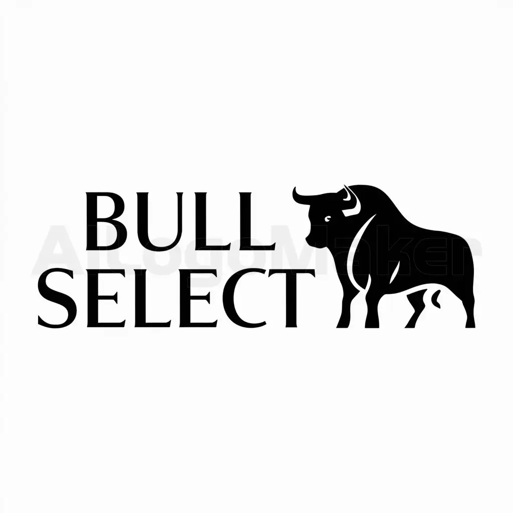 a logo design,with the text "Bull Select", main symbol:a bull,Moderate,be used in Animals Pets industry,clear background