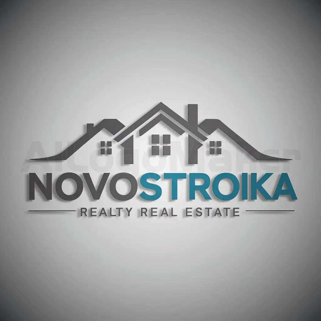 LOGO-Design-For-Novostroika-Clean-and-Modern-Realty-Emblem