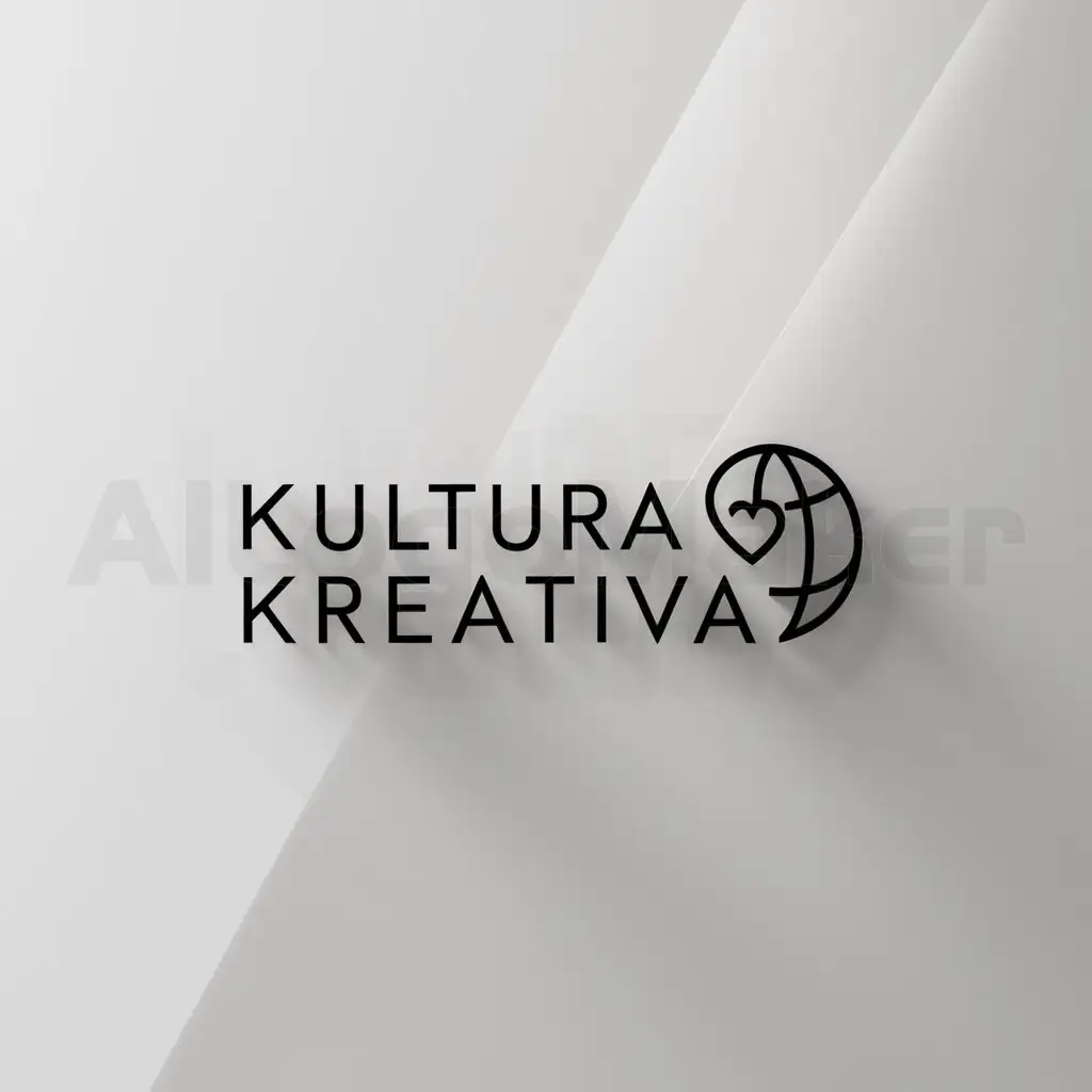 a logo design,with the text "Kultura kreativa", main symbol:hi world,Minimalistic,clear background