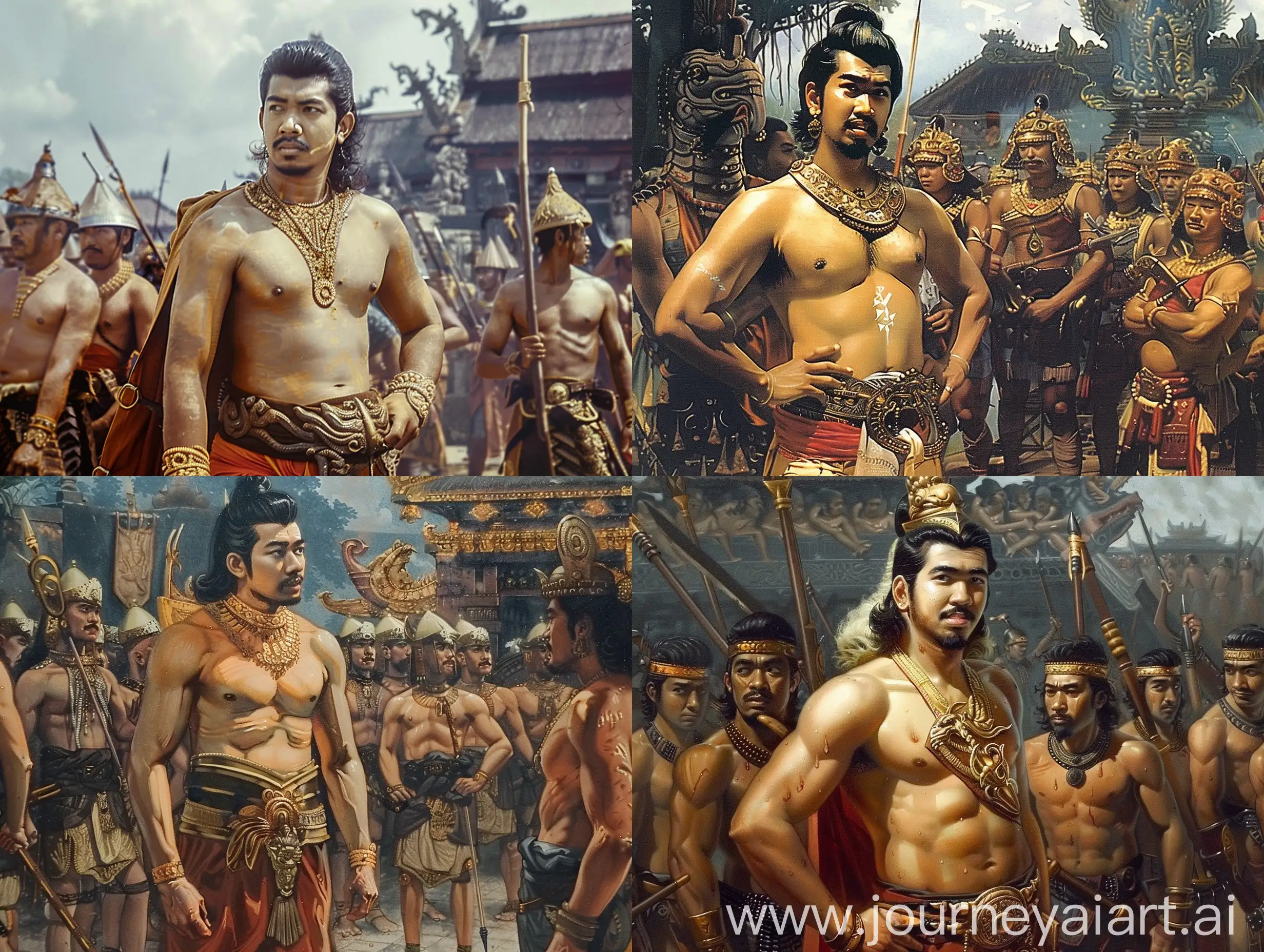 Prince-Hayam-Wururk-of-Majapahit-Kingdom-Preparing-for-War-with-Shirtless-Troops