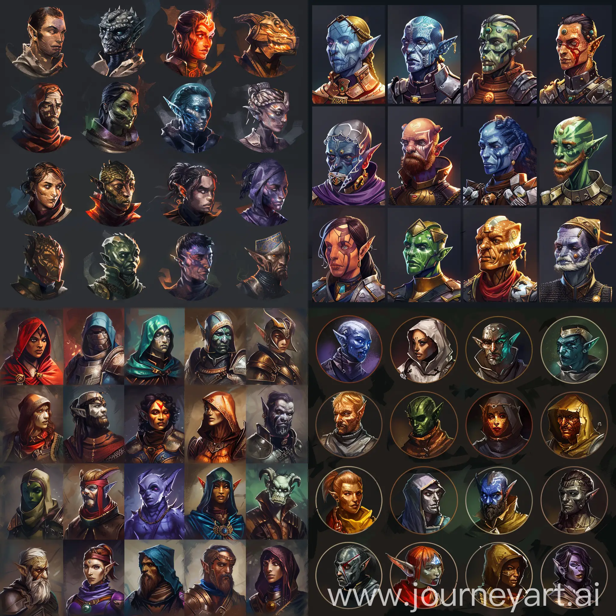 Fantasy-RPG-Character-Portraits-with-Diverse-Golems-in-Pathfinder-Style
