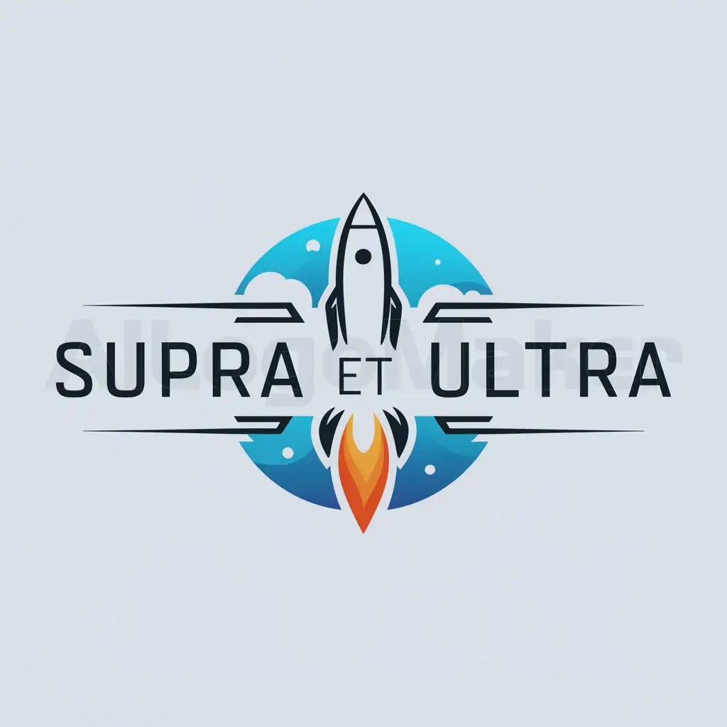 a logo design,with the text "Supra Et Ultra", main symbol:Rocket,Moderate,be used in Technology industry,clear background