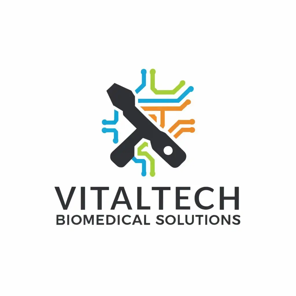 a logo design,with the text "VitalTech Biomedical Solutions", main symbol:Maintenance and repair,Moderate,be used in Healthcare and technology industry,clear background