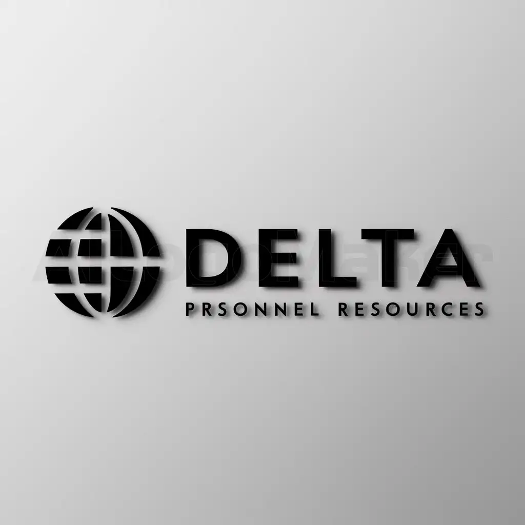 a logo design,with the text "delta", main symbol:earth,Moderate,be used in personnel or human resources industry,clear background