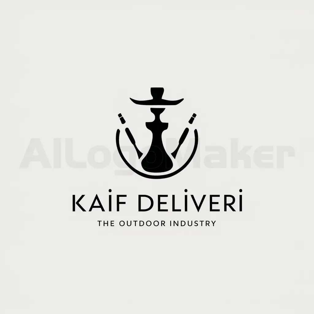a logo design,with the text "KAIF DELIVERI", main symbol:Hookah,Minimalistic,be used in otdyh industry,clear background