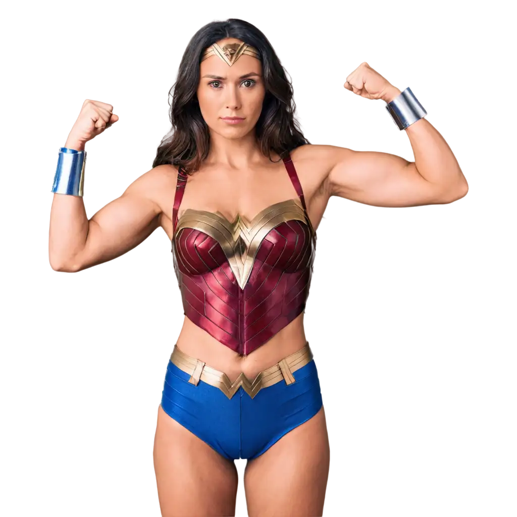Wonder woman showing her muscle