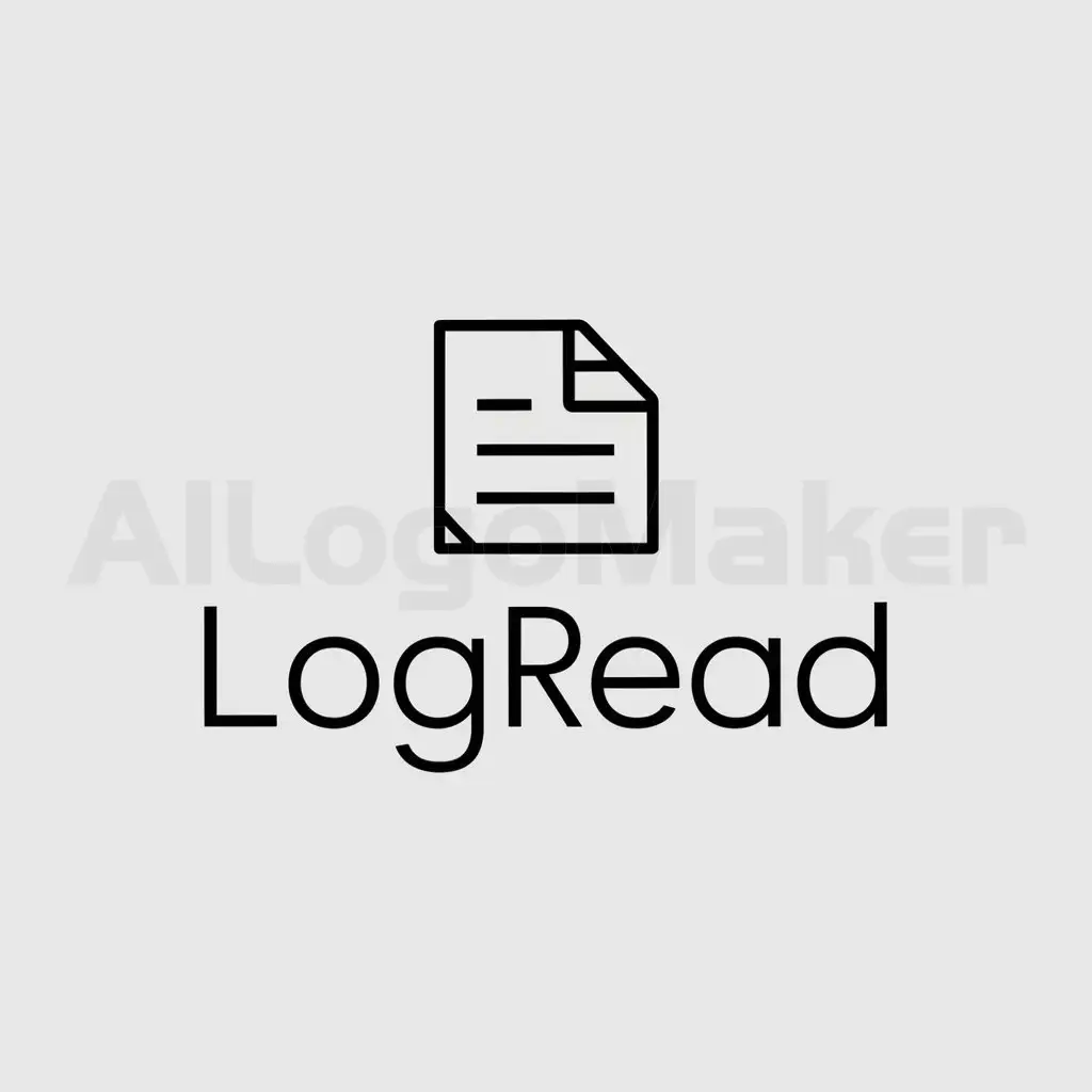 a logo design,with the text "LogRead", main symbol:I design an App mainly for parsing multiple files Its name is LogRead Help me design a logo The background color is white Make LogRead these few words stand out,Minimalistic,clear background