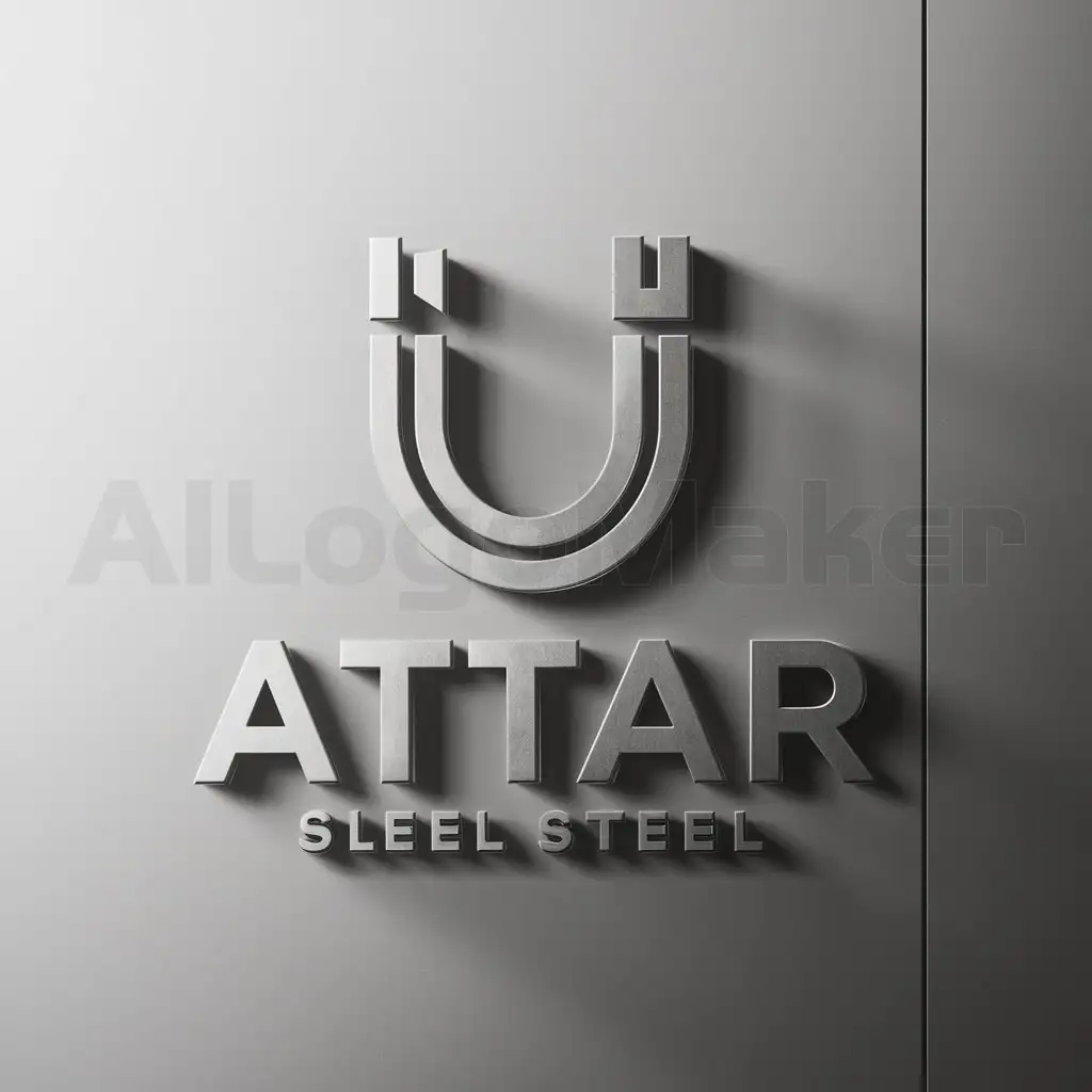 a logo design,with the text "attar", main symbol:un metal de acero en forma de U,Moderate,clear background