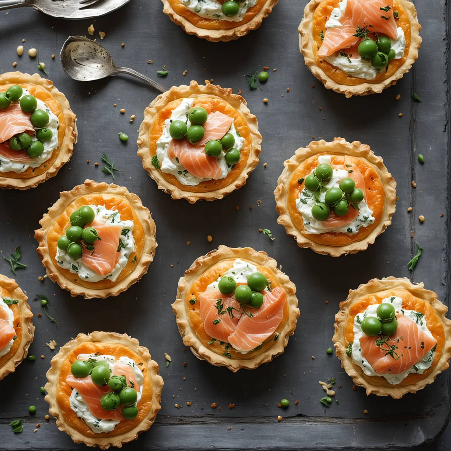 Delicious Ricotta Pea and Salmon Tarts Gourmet Appetizers for Food Lovers