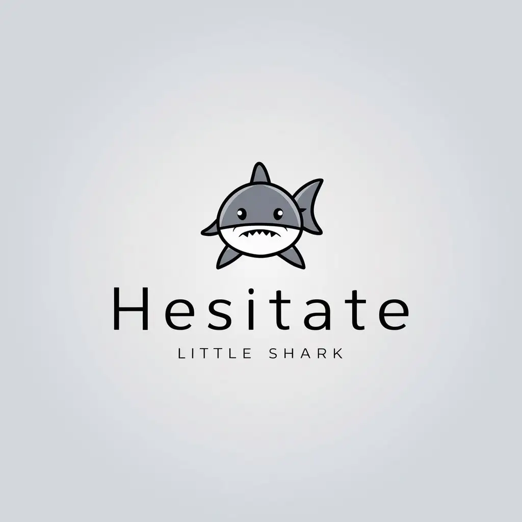 a logo design,with the text "hesitate", main symbol:hesitant little shark,Minimalistic,be used in Others industry,clear background