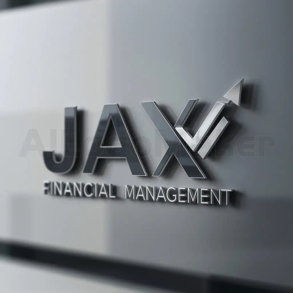 a logo design,with the text "Jax Financial Management", main symbol:Pour une enterprise in the trading and analysis,Moderate,be used in Finance industry,clear background