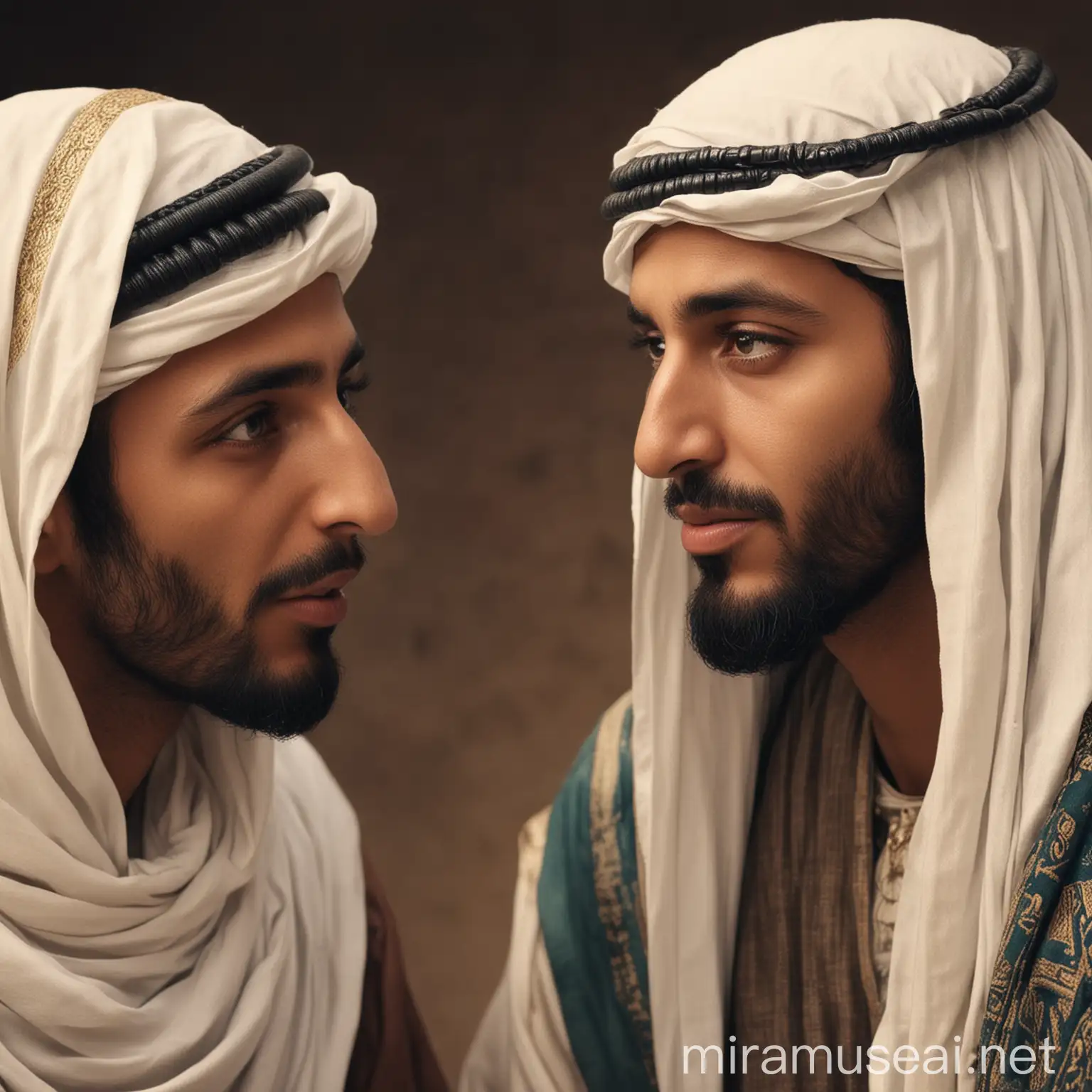 Arabian Men Conversing Secretly in 600AD