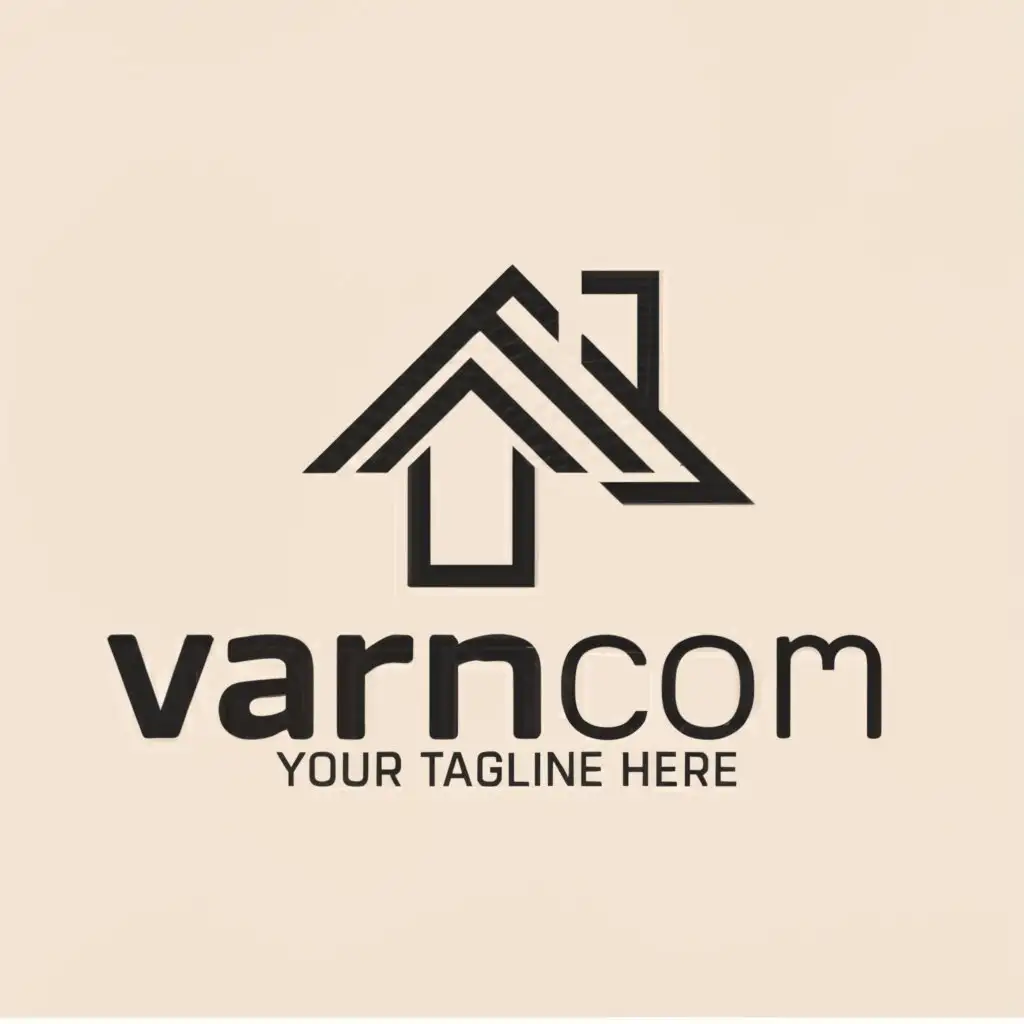 a logo design,with the text "VARMCOM", main symbol:shingle roof,Minimalistic,be used in Construction industry,clear background