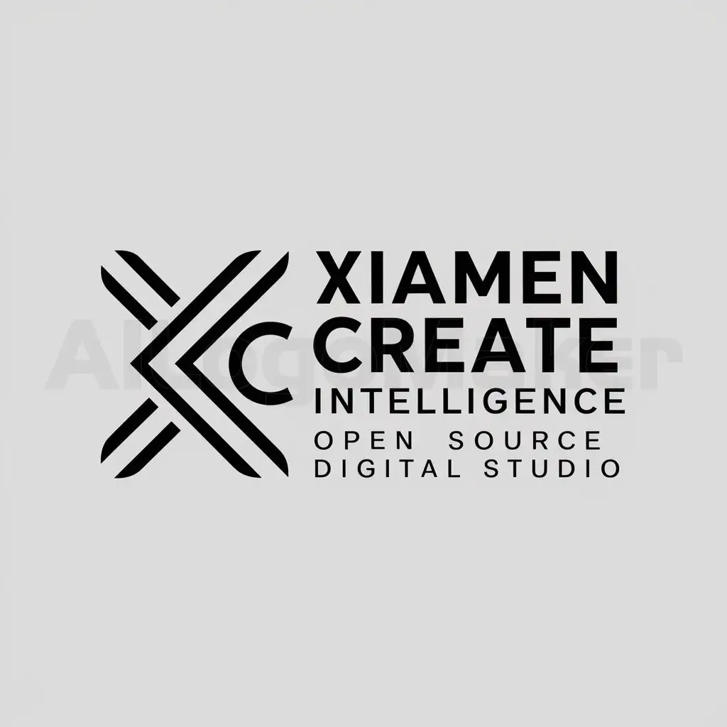 a logo design,with the text "Xiamen Create Intelligence Open Source Digital Studio", main symbol:line,Moderate,be used in advertising design industry,clear background