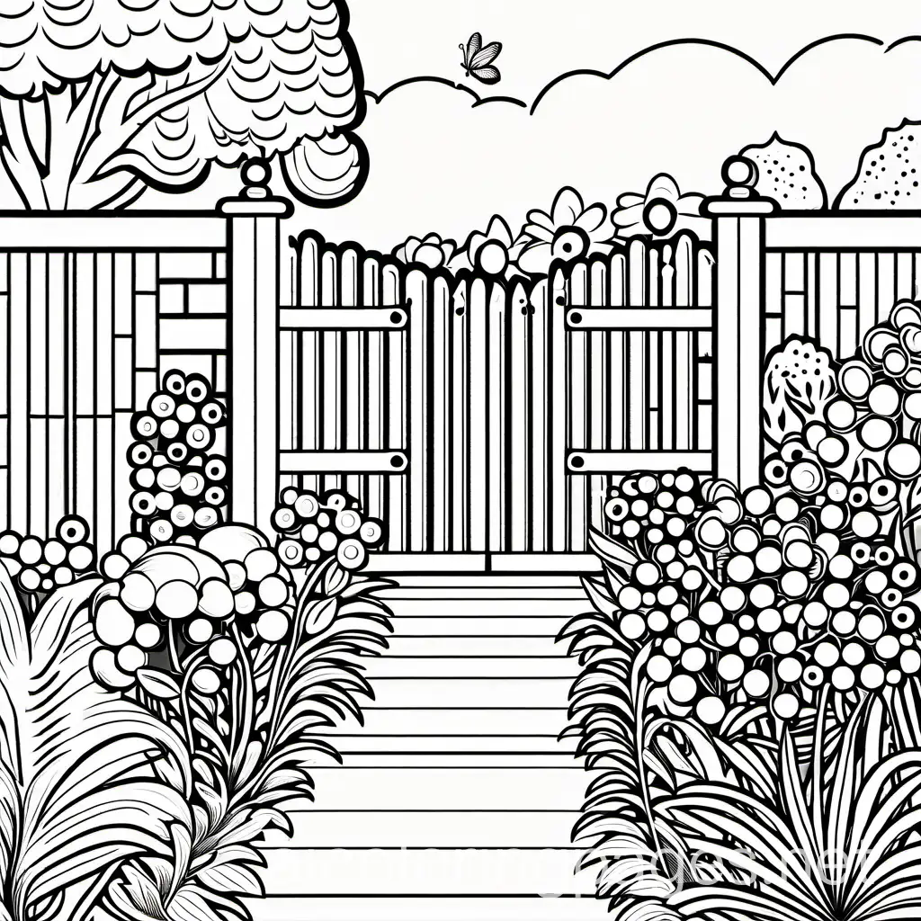 garden, coloring page, infant, thick lines, no shading, no background image
Coloring Page, black and white, line art, white background, Simplicity, Ample White Space. The background of the coloring page is plain white to make it easy for young children to color within the lines. The outlines of all the subjects are easy to distinguish, making it simple for kids to color without too much difficulty