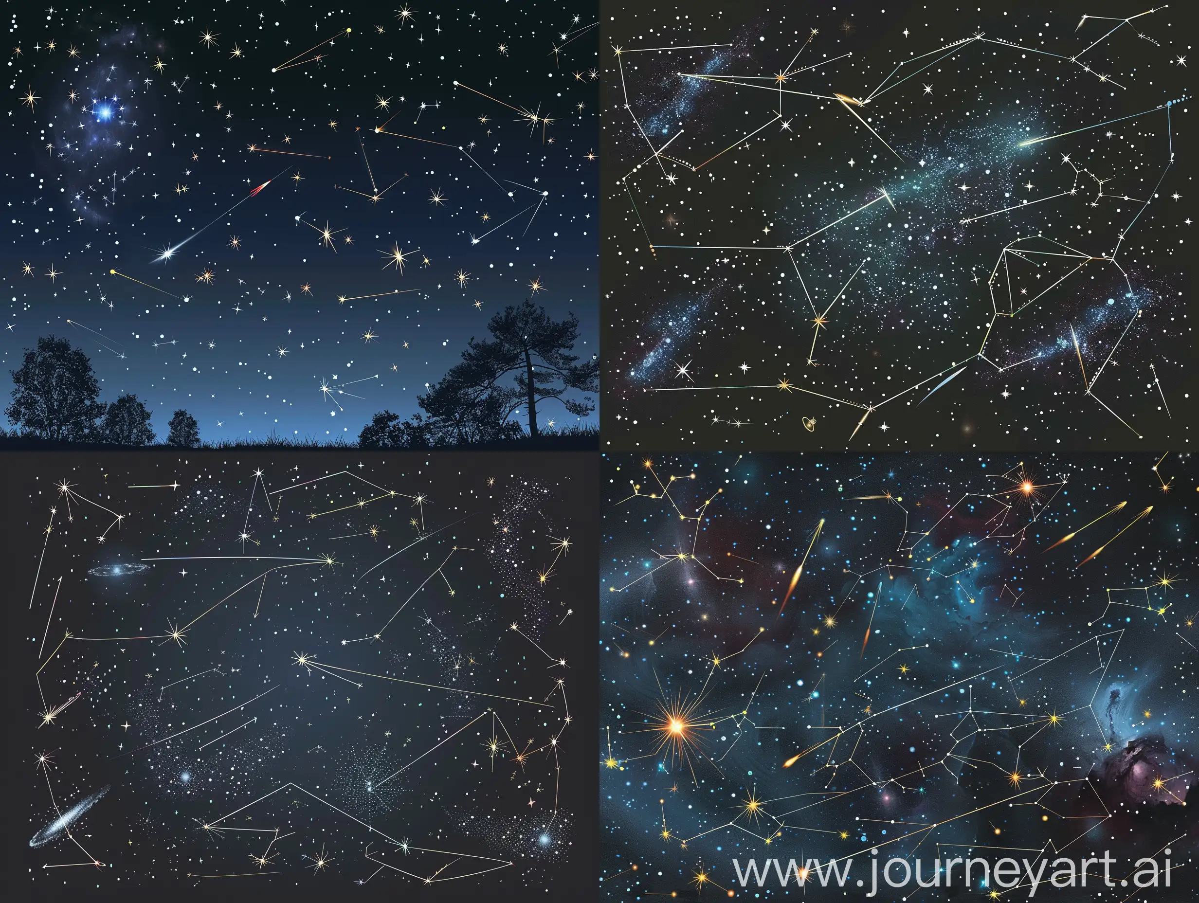 Starry-Night-Sky-with-Shooting-Stars-and-Constellations