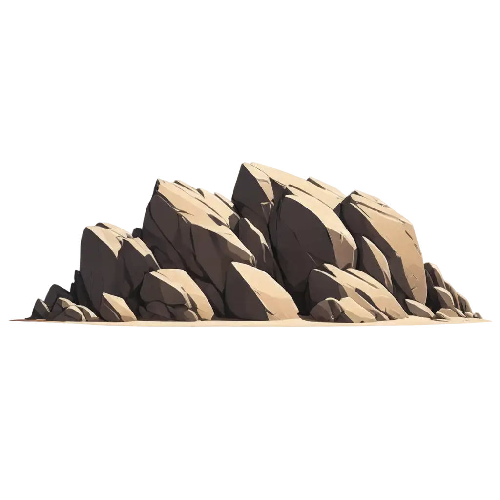 single desert rock, anime style