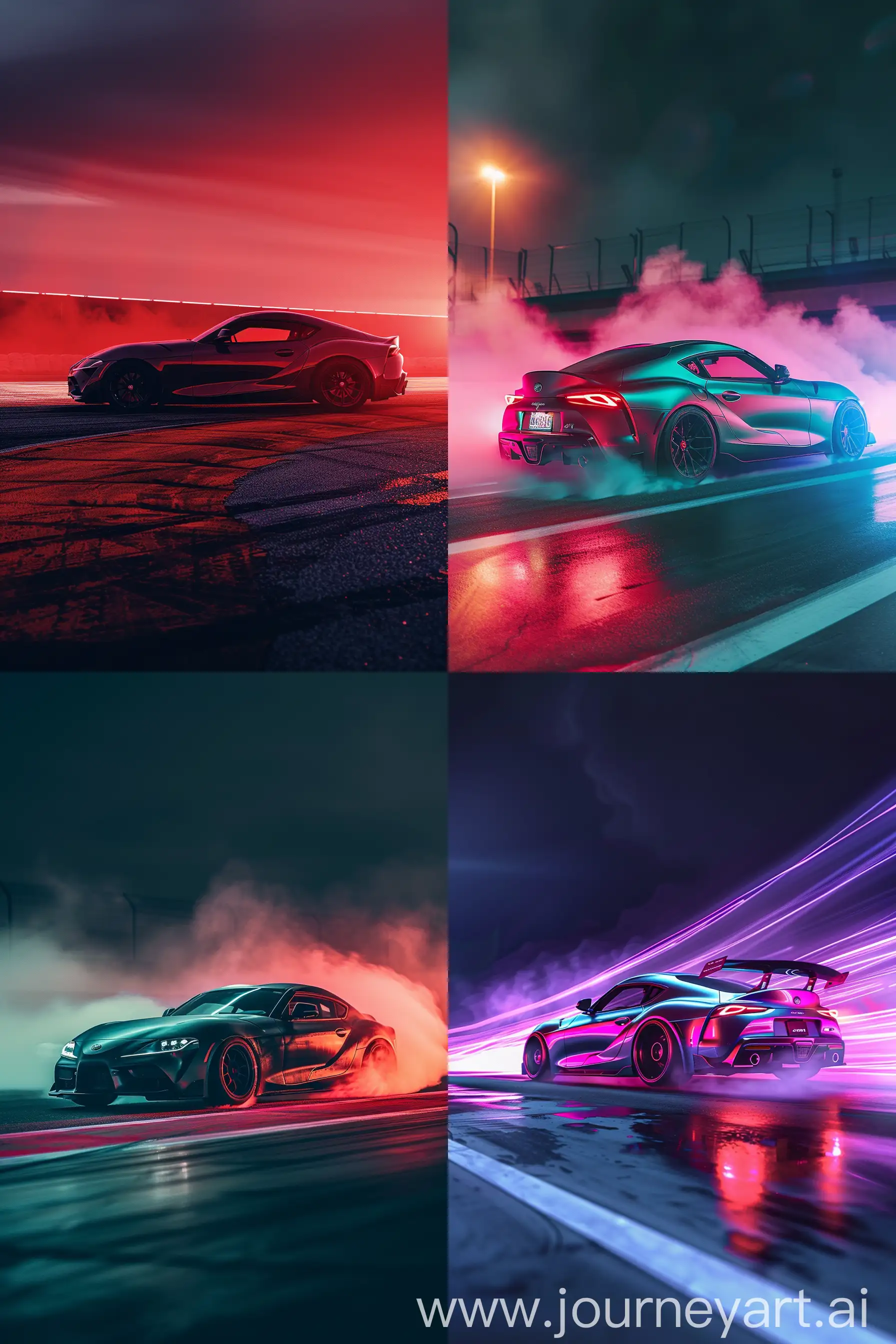 Neon-Lightning-Portrait-of-Supra-MK4-Drifting-on-Track